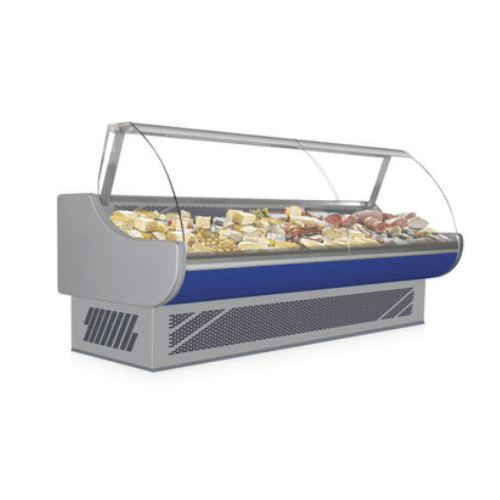 curved glass deli display cooler 25m